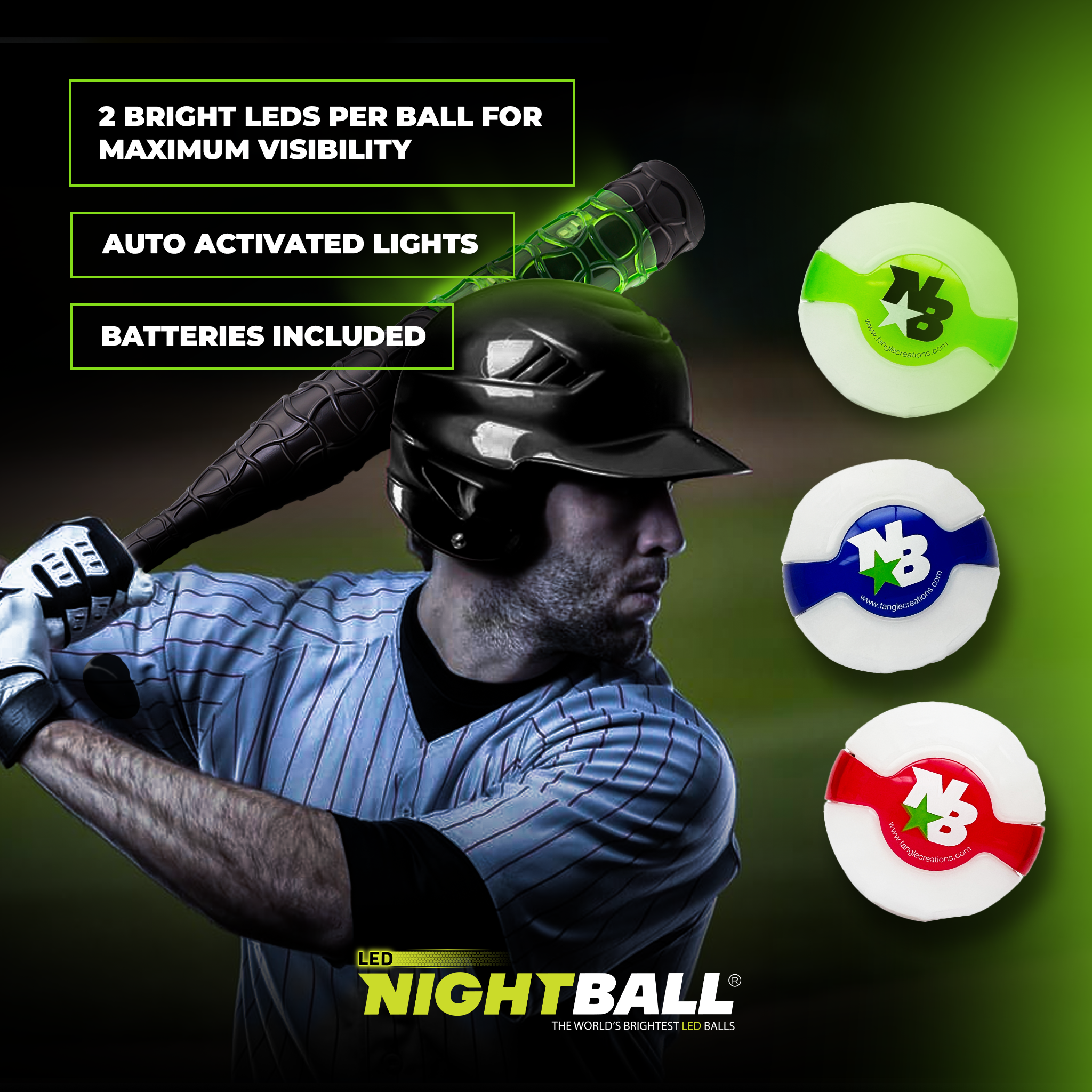 NightBall® LED Baseballs (3-Pack) - Image 4
